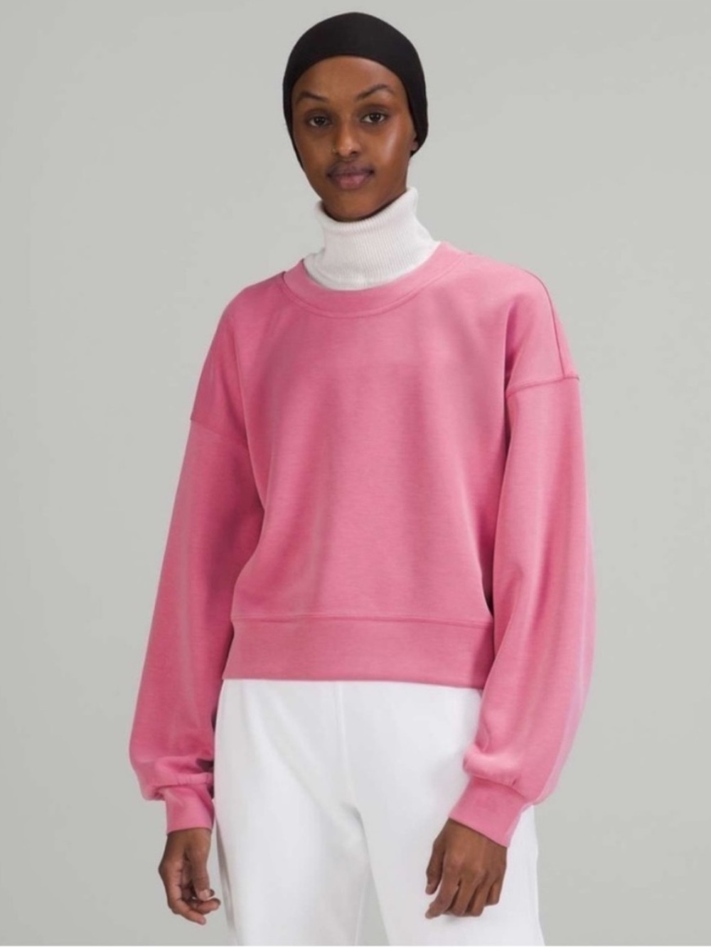 Lululemon Softstreme Perfectly Oversized Crew in Pink Blossom — Sz 4
